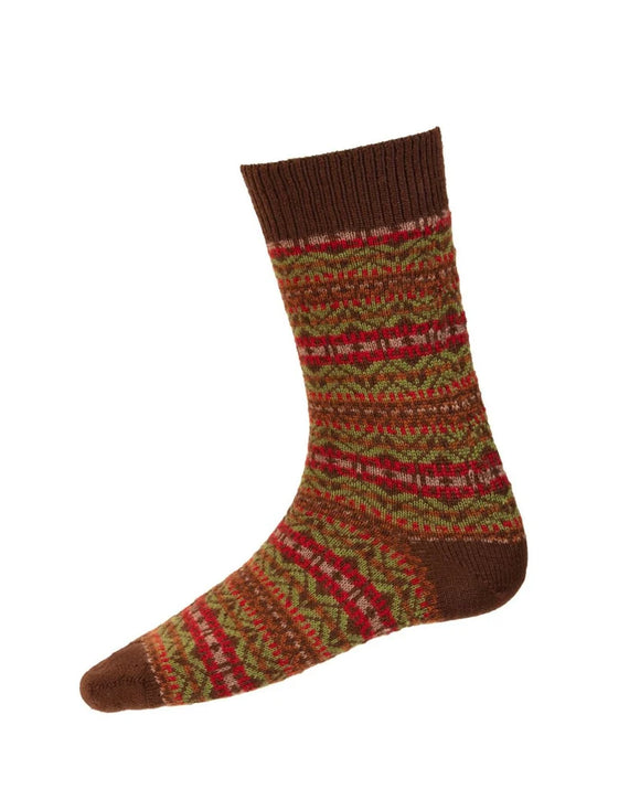 House of Cheviot Mens Fairisle Short Sock