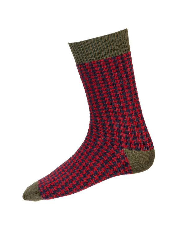 House Of Cheviot Houndstooth Socks Mens