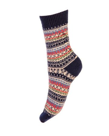 House Of Cheviot Ladies Fairisle Short Socks - 0