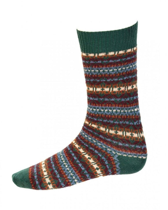 House of Cheviot Mens Fairisle Short Sock