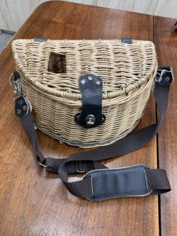 Woven Wicker Cartridge Bag with Shoulder Strap