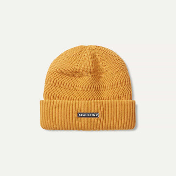 Sealskinz Gressenhall Waterproof Cold Weather Textured Stripe Roll Cuff Beanie - 0