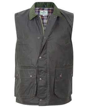 Hoggs of Fife Mens Padded Waxed Waistcoat
