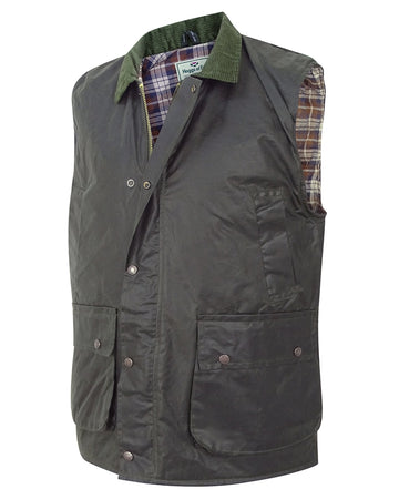 Hoggs of Fife Mens Padded Waxed Waistcoat