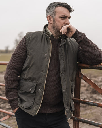 Hoggs of Fife Mens Padded Waxed Waistcoat - 0