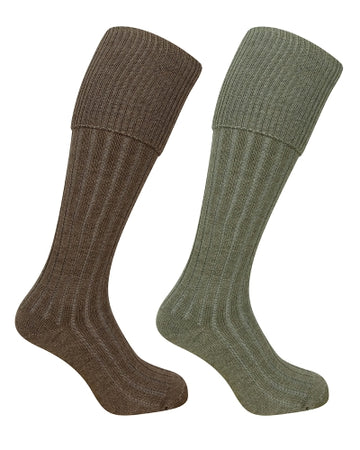 Hoggs of Fife 1902 Plain Turnover Top Stockings - 0