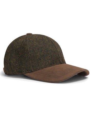 Hoggs of Fife Herringbone Tweed Baseball Cap